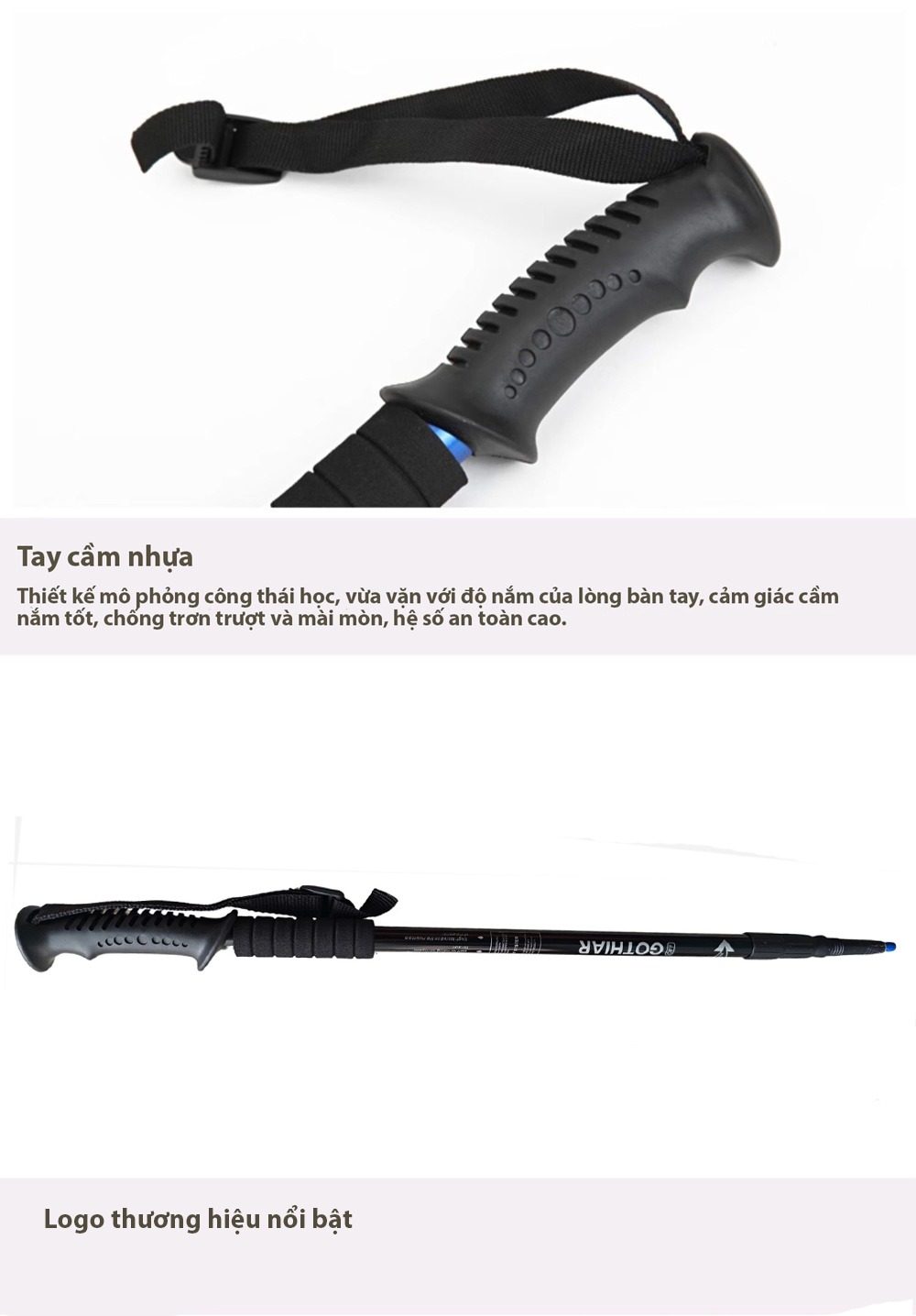 Gậy leo núi chống sốc Gothiar Anti Shock Trekking Pole GT250002-103 - Đỏ