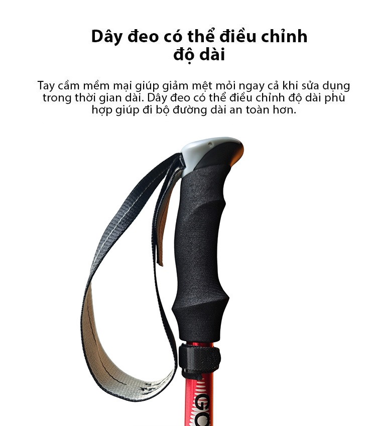 Gậy leo núi gấp gọn Gothiar Ultralight Trekking Pole GT250002-N85 - Đỏ