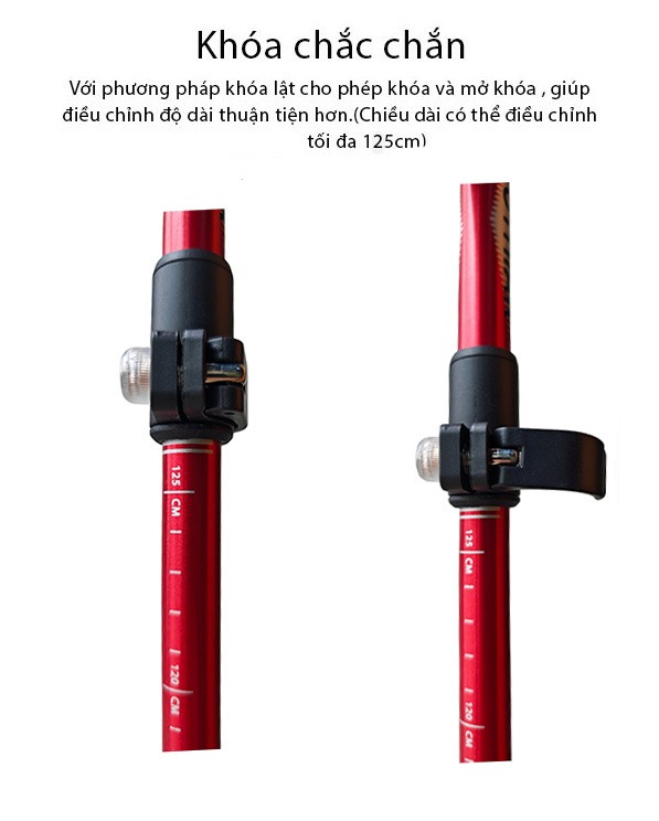 Gậy leo núi gấp gọn Gothiar Ultralight Trekking Pole GT250002-N85 - Đỏ