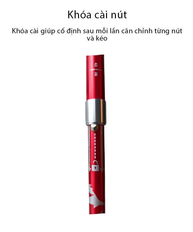 Gậy leo núi gấp gọn Gothiar Ultralight Trekking Pole GT250002-N85 - Đỏ