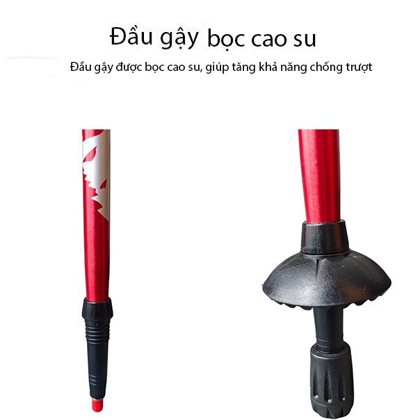 Gậy leo núi gấp gọn Gothiar Ultralight Trekking Pole GT250002-N85 - Đỏ